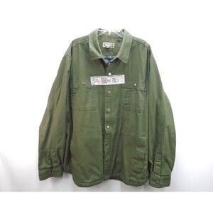 Duluth Trading Mens 2XL Rugged Limber Jac Fire Hose Flannel Lined Jacket Green